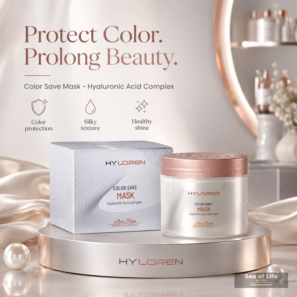 Hair Mask — Hyaluron Premium for Dry & Color-Treated Hair for Dry Hair by Mon Platin 500 ml